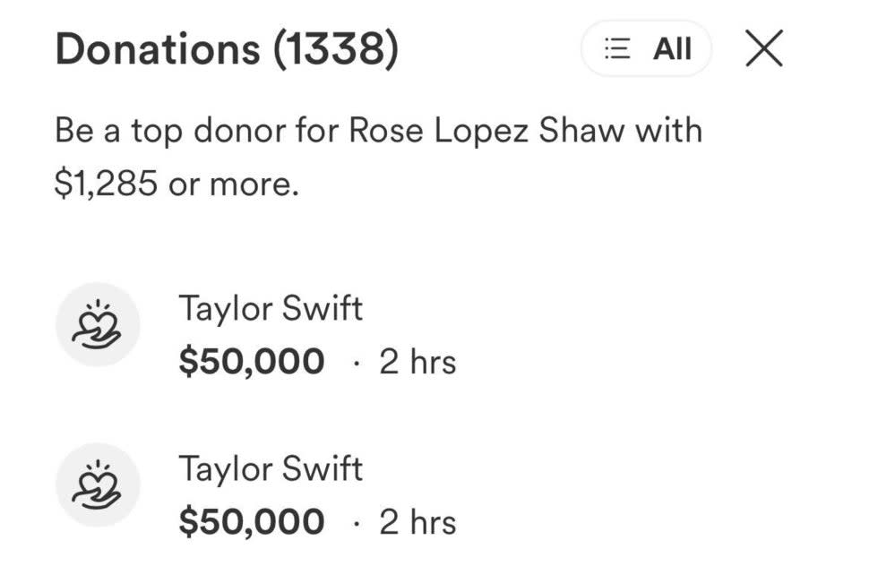 Taylor Swift Donates to Lisa Lopez-Galvan GoFundMe