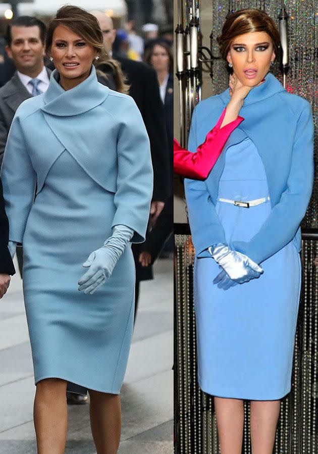 Real Melania Vs Fake Melania. Uncanny. Source: Getty/E!