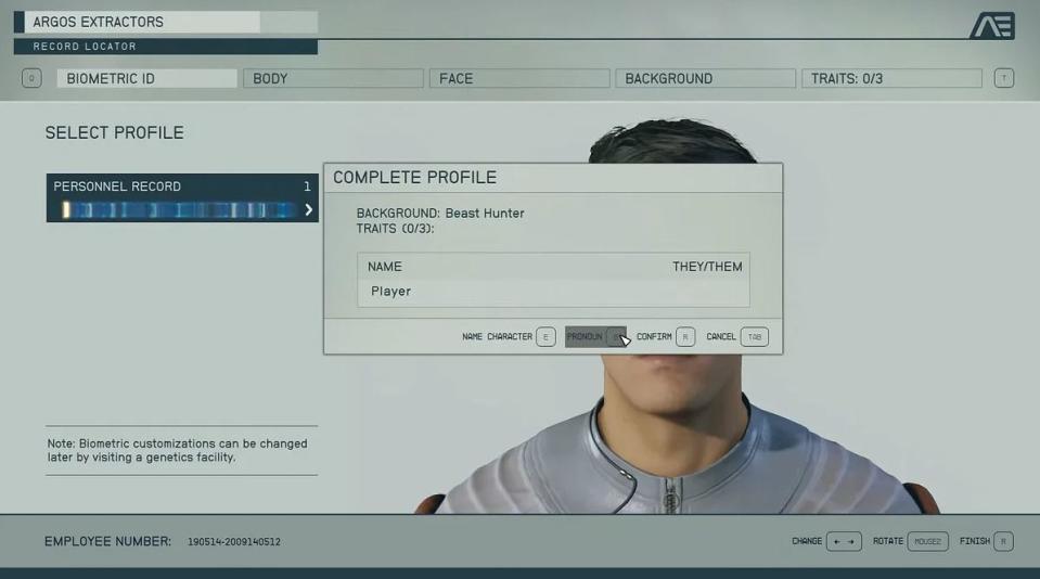 Los jugadores pueden seleccionar sus pronombres en Starfield