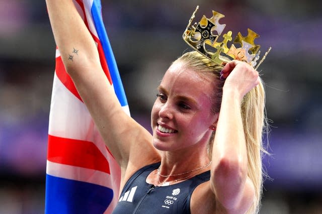 Keely Hodgkinson with gold crown