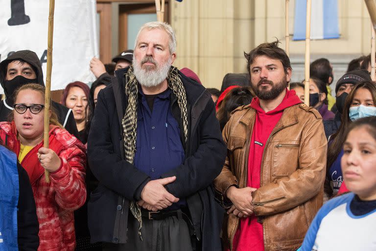 Juan Grabois, con Esteban "Gringo" Castro, uno de los referentes del Movimiento Evita