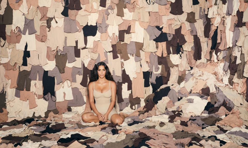 Kim Kardashian surrounded by Skims, the brand she cofounded with Jens Grede. - Credit: Courtesy Photo