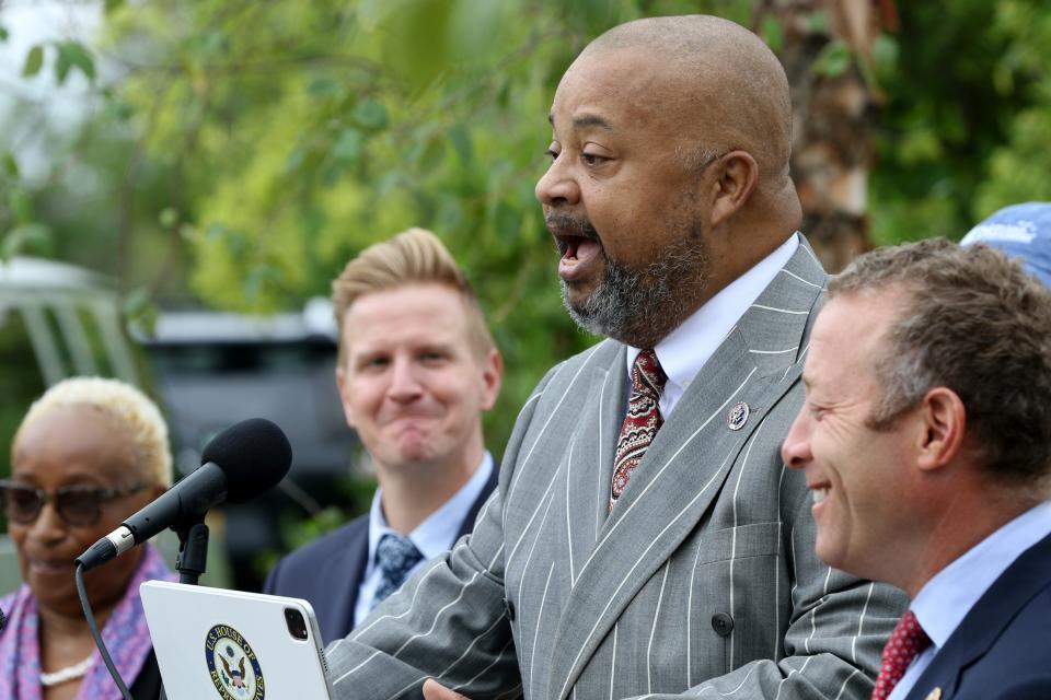 Congressman Donald Payne Jr. speaks at the press conference along the Hackensack River. Wednesday, September 7, 2022