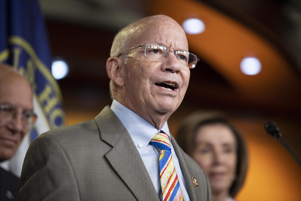 UNITED STATES - JUNE 30: Rep. Peter DeFazio, D-Ore., speaks during a news conference on the INVEST in America Act in Washington on Wednesday, June 30, 2021.  / Credit: Caroline Brehman/CQ-Roll Call, Inc via Getty Images