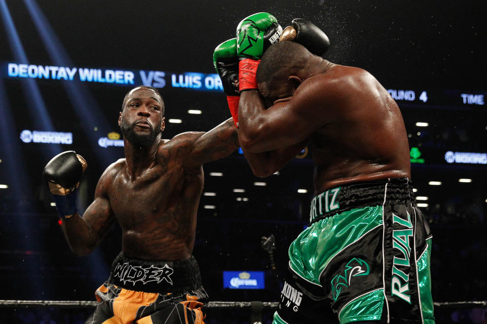 Deontay Wilder (L) defeated Luis Ortiz on March 3, 2018, at the Barclays Center in Brooklyn, New York live on Showtime. (Getty Images)