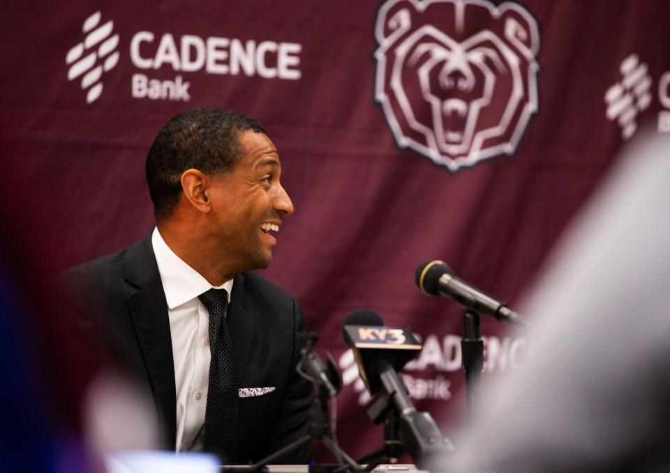 Missouri State Bears Head Coach Dana Ford during a media day press conference on Thursday, Oct. 19, 2023.