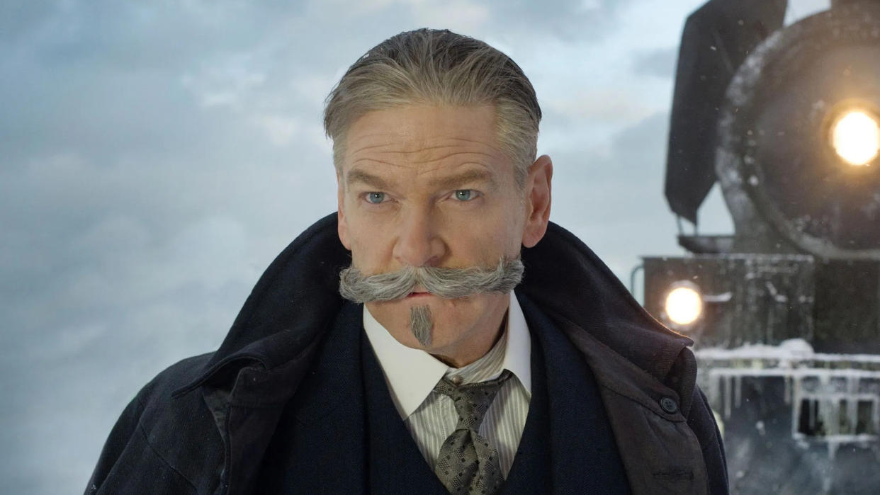 Kenneth Branagh steps into the director's chair and the absurd, luscious moustache of Hercule Poirot for this sequel to his 2017 adaptation of <em>Murder on the Orient Express</em>. It's another Agatha Christie and it's about someone dying in Egypt, funnily enough. (Credit: Fox)