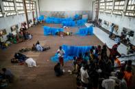 Cyclone survivors shelter in a school in Beira, Mozambique