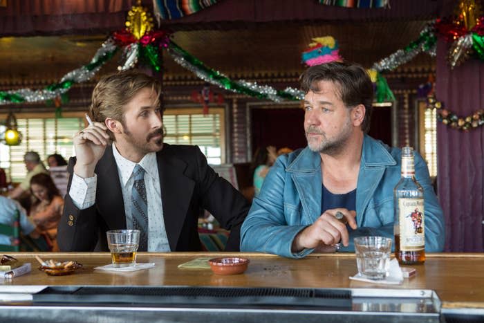 Ryan Gosling and Russell Crowe celebrate a bittersweet success in "The Nice Guys"