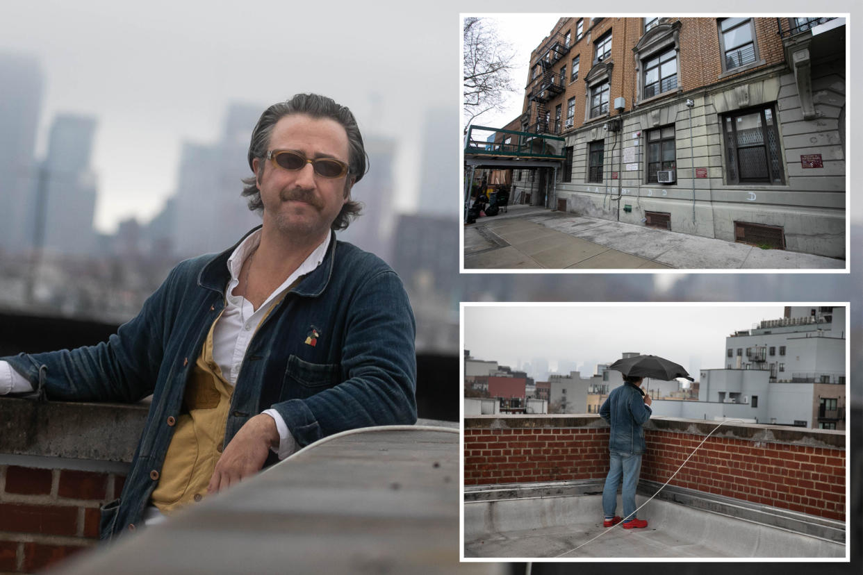 collage of man in brooklyn