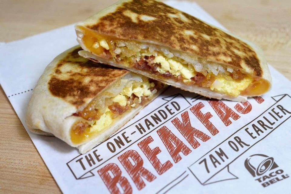 <p>Joshua Blanchard/Getty</p> Breakfast Crunchwrap