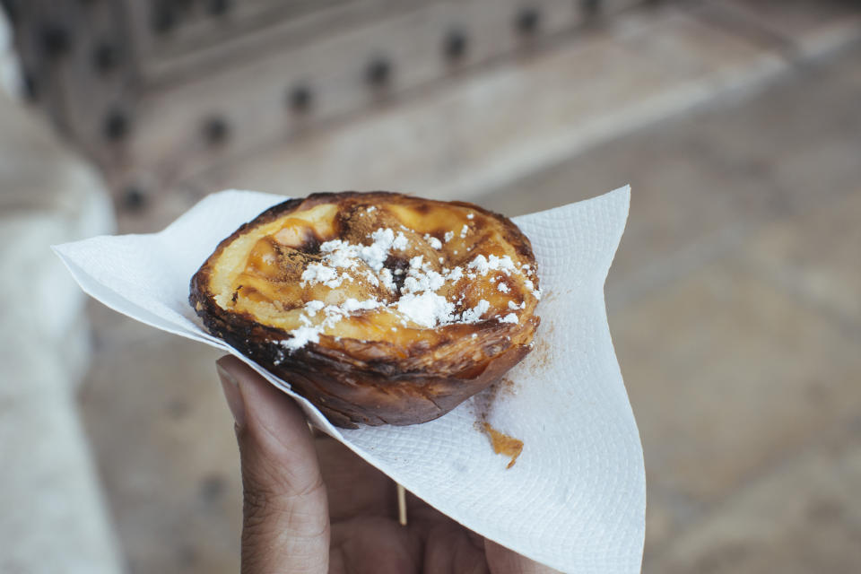 A Portuguese egg custard tart.