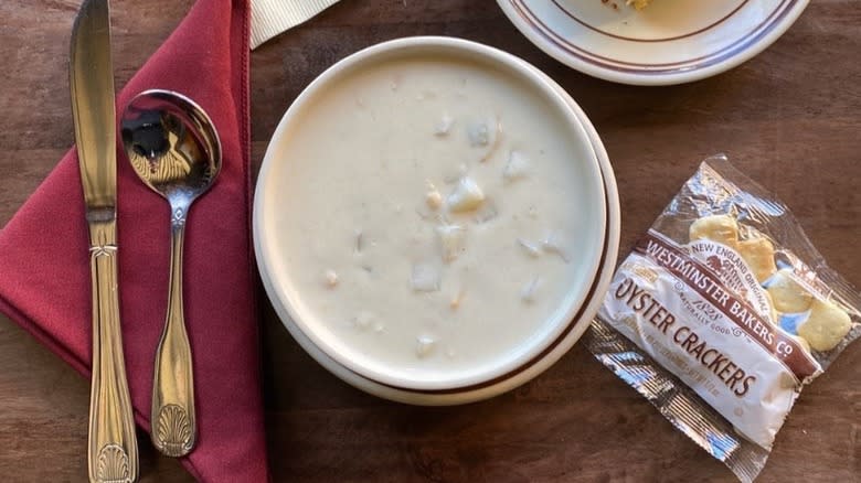 Clam chowder at Union Oyster House