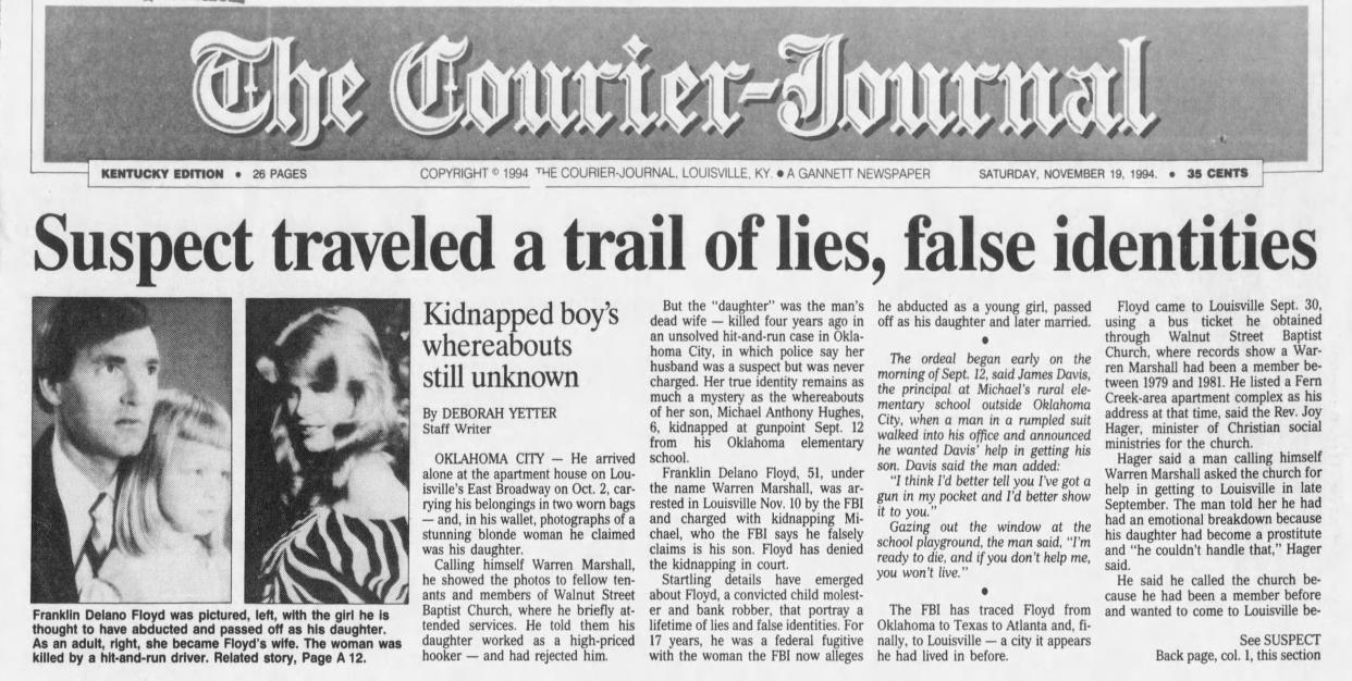 The Courier Journal from Nov. 19, 1994, traces the story of Franklin Delano Floyd from Oklahoma City to Louisville.