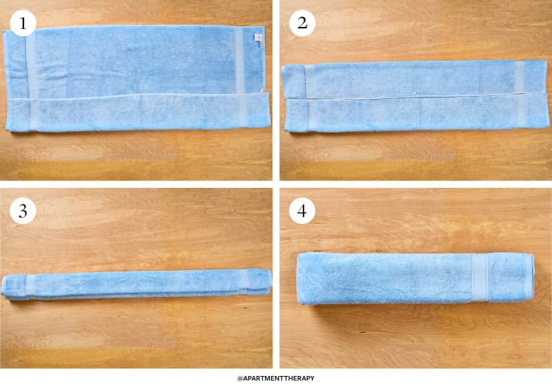 4 steps on how to fold a towel: navy method