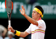 Tennis - French Open - Roland Garros, Paris, France - May 30, 2018 Japan's Kei Nishikori during his second round match against France's Benoit Paire REUTERS/Pascal Rossignol