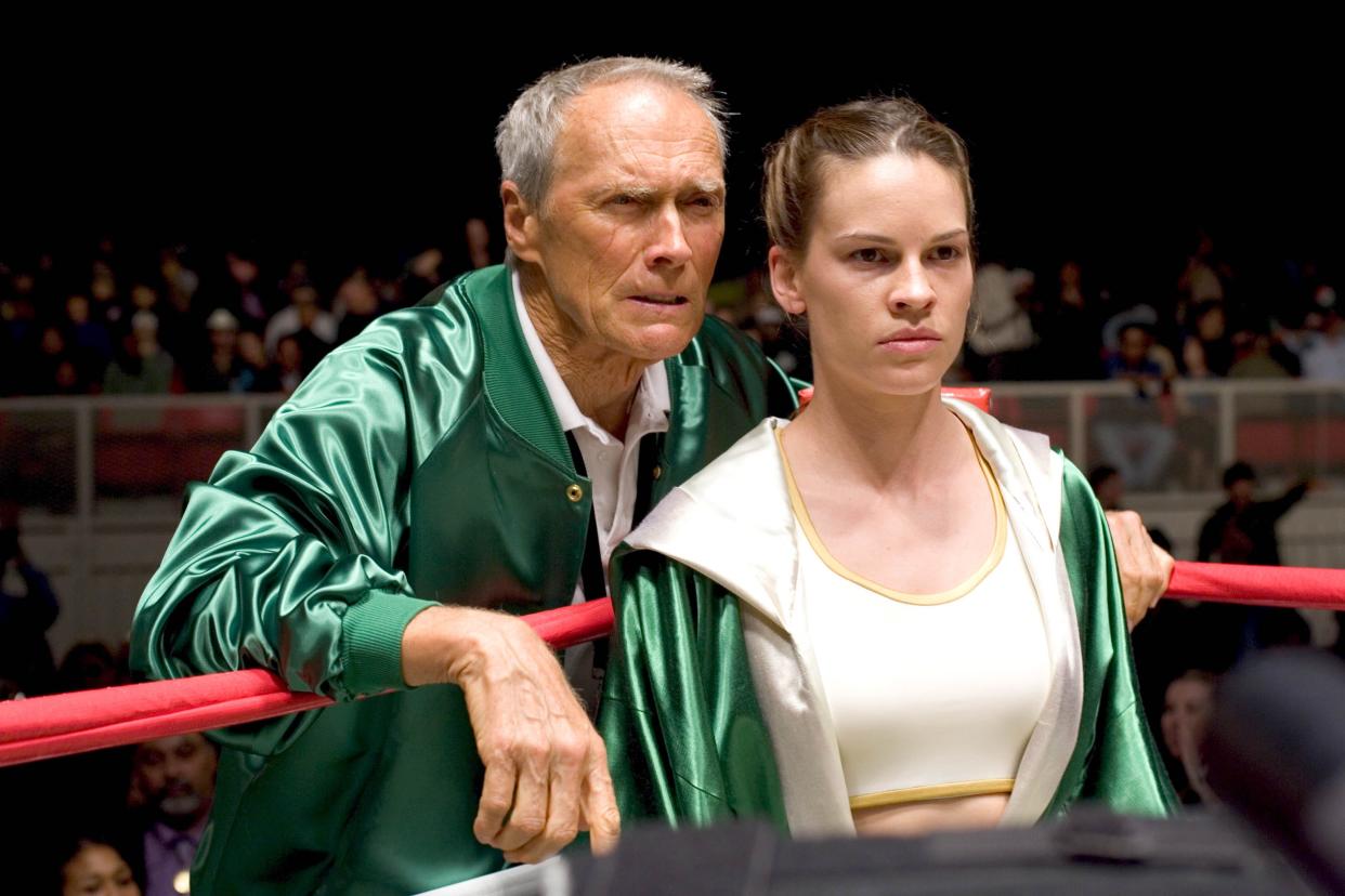 Hilary Swank (with Clint Eastwood) won her second best-actress Oscar for "Million Dollar Baby."