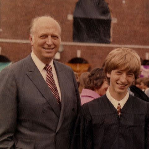 <p>Bill Gates Instagram</p> Bill Gates with his dad Bill Gates Sr. posing for a photo.