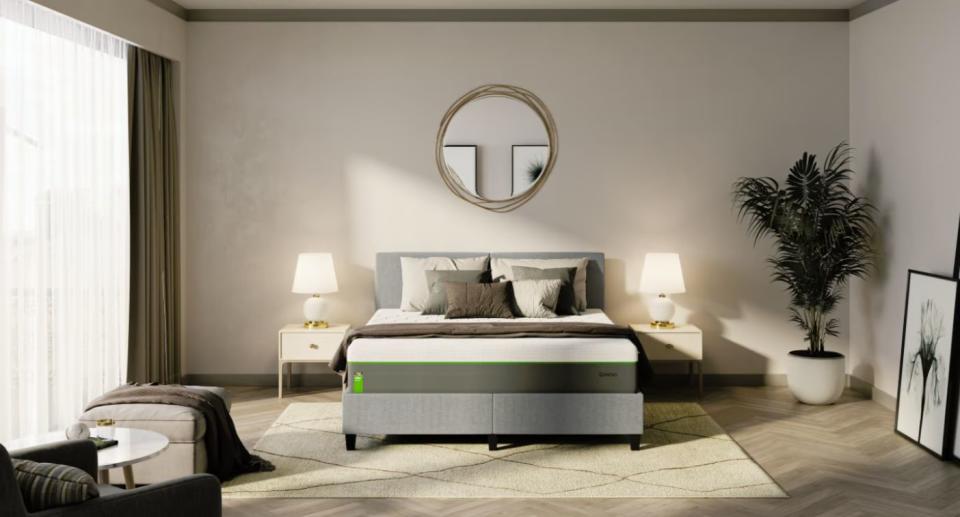 Emma Diamond Hybrid Mattress in a bedroom