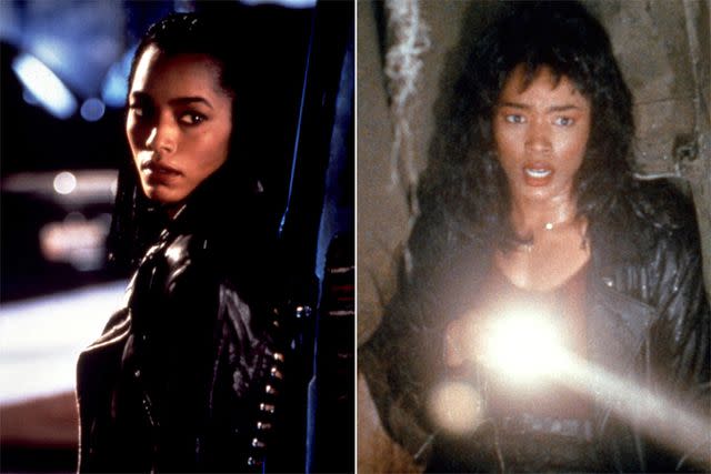 <p>Everett Collection (2)</p> Angela Bassett in 'Strange Days' and 'Vampire in Brooklyn'