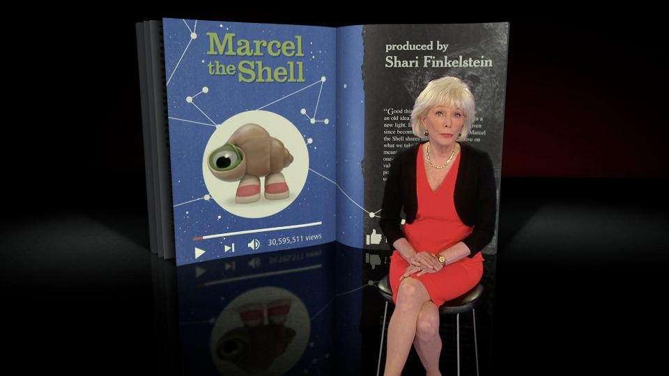 Journalist Lesley Stahl does a "60 Minutes" segment on Marcel, a one inch-tall shell, in "Marcel the Shell with Shoes On."