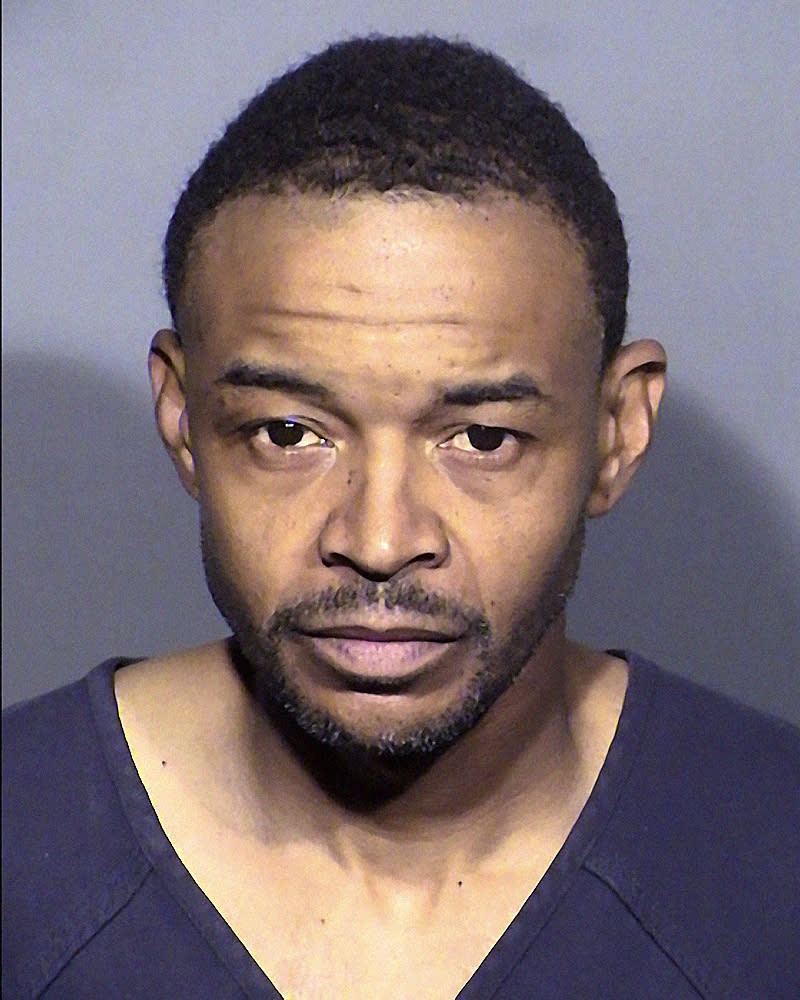 This photo provided by the Las Vegas Metropolitan Police Department shows Jemarcus Williams. Williams, who is suspected in a hit-and-run crash in the pre-dawn hours of Thursday, Nov. 30, 2023, that left two Nevada State Police troopers dead. Police say Williams faces charges of DUI and reckless driving resulting in death in connection with the crash. (Las Vegas Metropolitan Police Department via AP)