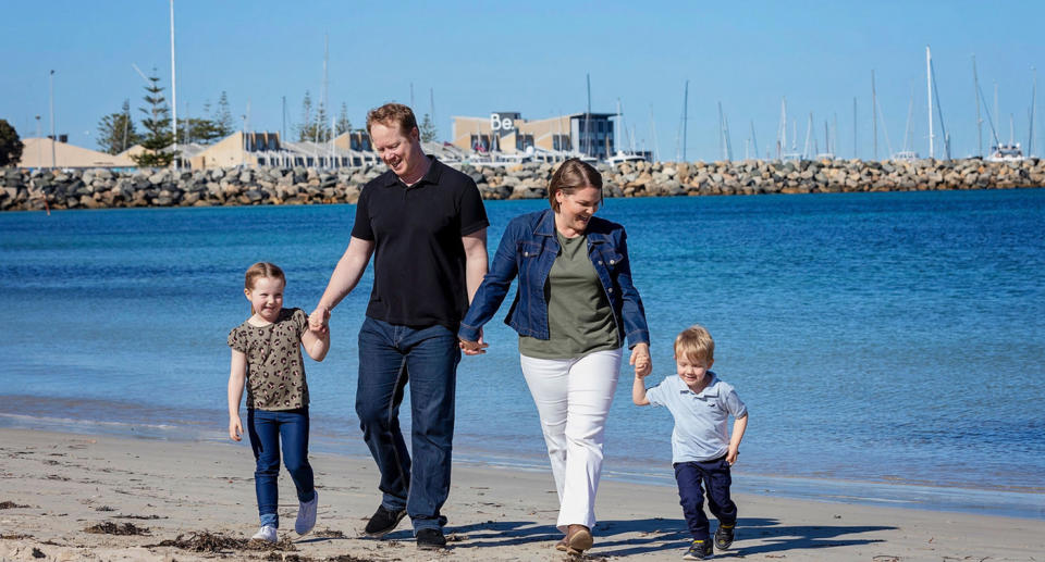 Filipich and her family on the beach.