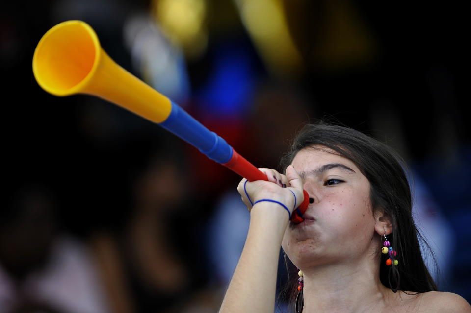 <b>V is for vuvuzela</b>. The Brazilian version of the headache-inducing instrument, known as the caxirola, has been banned because of public safety concerns. - Goal.com