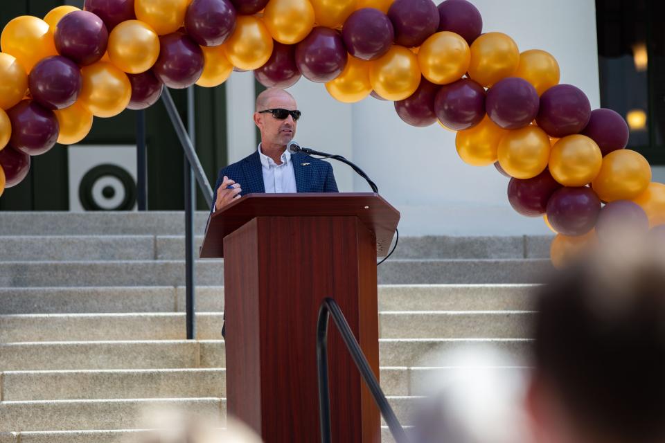Florida State University head baseball coach Link Jarrett celebrates FSU Day at the Capitol with alumni, students, staff and more Thursday, Feb. 1, 2024.