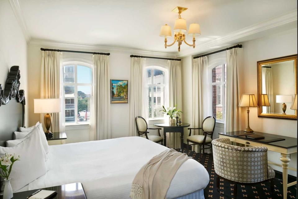 A guest room at the French Quarter Inn in Charleston, SC