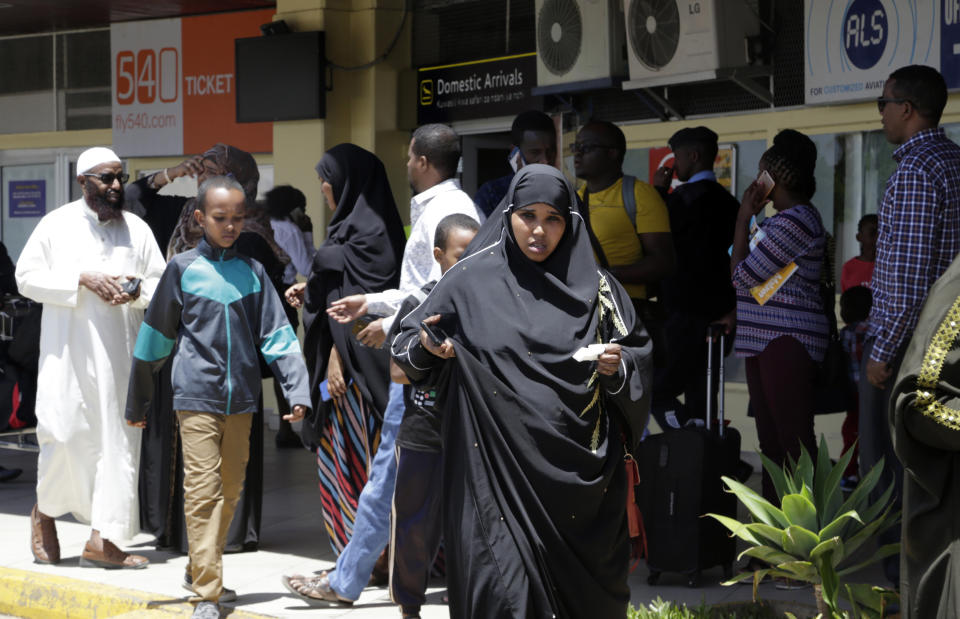 Relatives of the victims involved in a plane crash wait for information at Jomo Kenyatta International Airport, Nairobi, Kenya, March 10, 2019. (Photo: Khalil Senosi/AP)