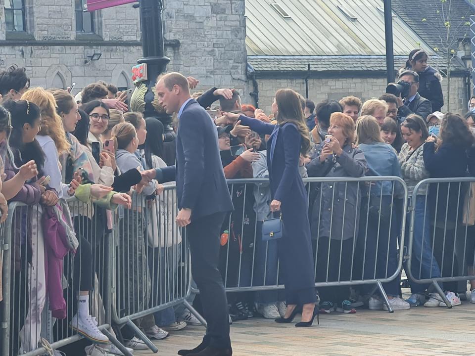 Prince William and Kate Middleton at the University of Glasgow.