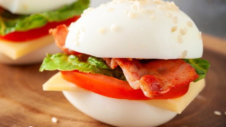 one boiled egg BLT slider