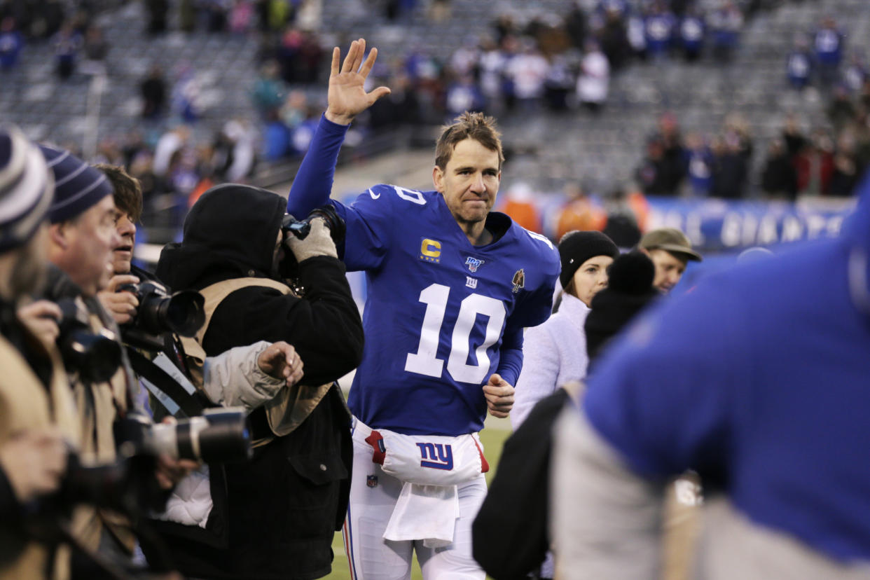 Eli Manning will announce his retirement this week, according to an ESPN report. (AP Photo/Adam Hunger, File)