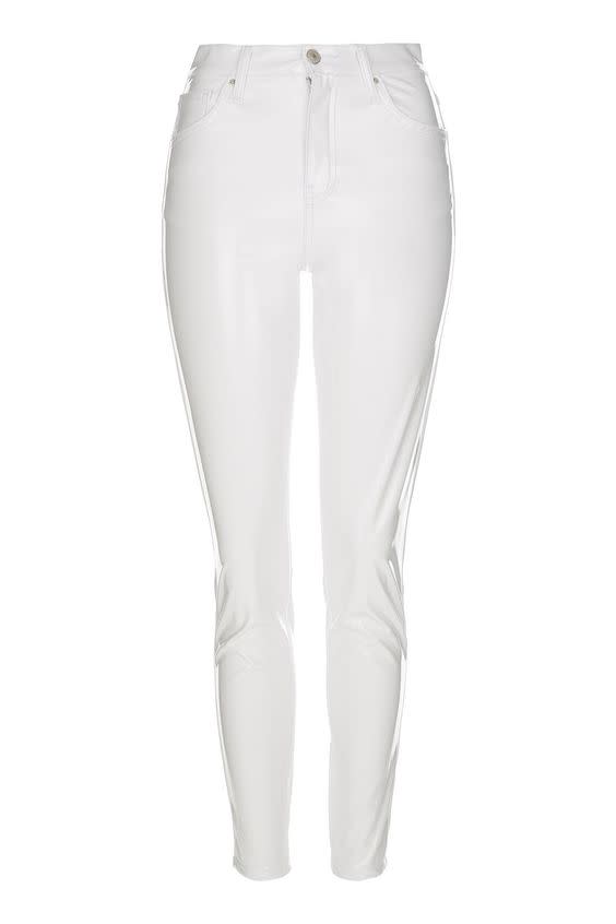 MOTO White Vinyl Jamie Jeans