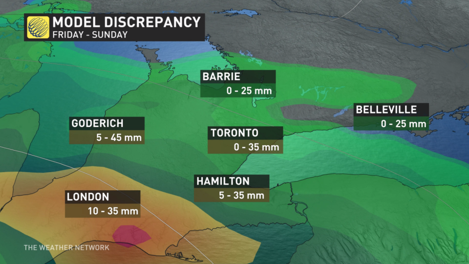 Baron - Computer model discrepancy for Ontario rain totals - Oct11.jpg