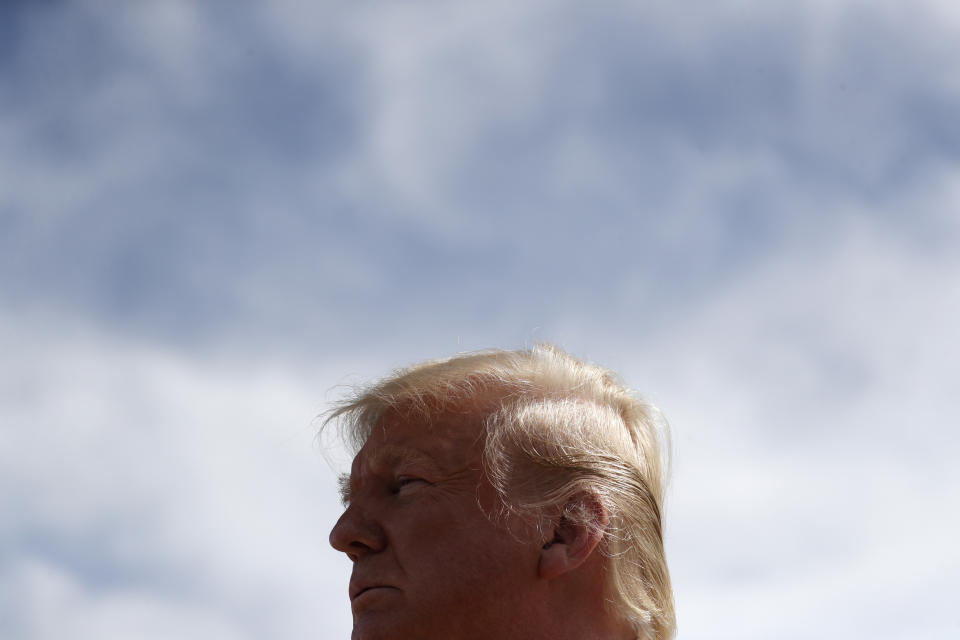 President Donald Trump speaks about Turkey as he arrives at Naval Air Station Joint Reserve Base on Thursday, Oct. 17, 2019. (AP Photo/Andrew Harnik)                                                                                                                                                                                                                                                                                                                                                                                                                                                                                                                                                                                                                                                                                                                                                                                                                                                                                                                                                                                                                                                                                                                                                                                                                                                                                                                                                                                                                                                                                                                                                                                                                                                                                                                                                                                                                                                                                                                                                                                                                                                                                                                                                                                                                                                                                                                                                                                                                                                                                                                                                