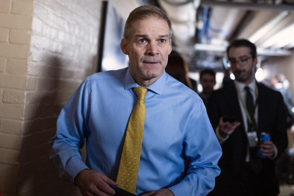 Jim Jordan during a meeting of the House Republican Conference in the U.S. Capitol (Tom Williams / CQ-Roll Call via Getty Images file )