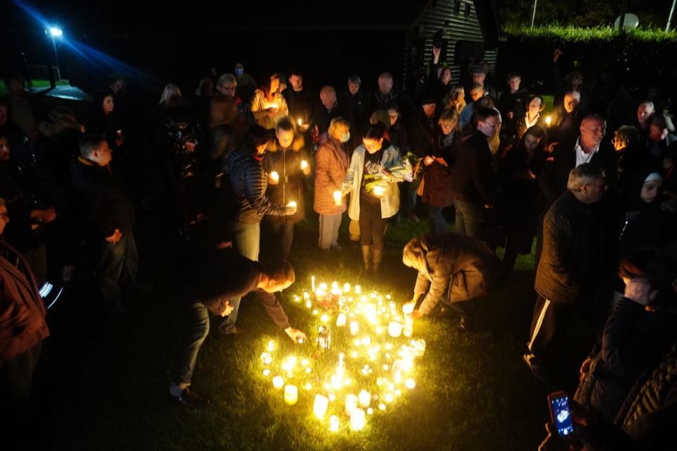 Hundreds of people attended a candlelit vigil in Leigh-on Sea on Saturday evening to commemorate Sir David’s life (PA)