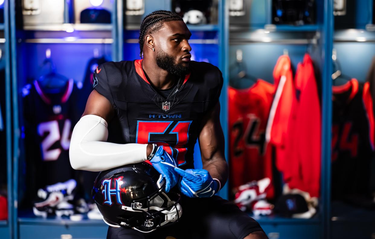 The Houston Texans' new Color Rush uniform features a new color and helmet logo.