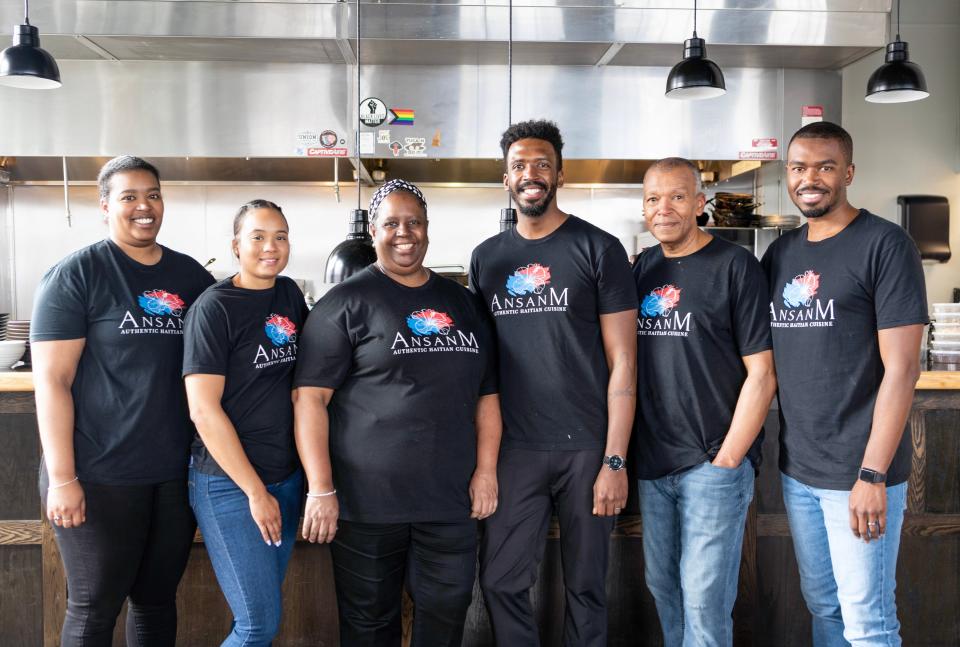 The Viaud family: left to right: Chris’s sisters Kassie and Katie, mother Myrlene, Chris, father Yves, and brother Phil.