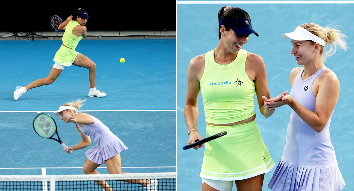 Pictured here, Aussie tennis stars Ajla Tomljanovic and Daria Saville at the Australian Open. 