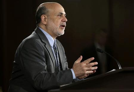 U.S. Federal Reserve Board Chairman Ben Bernanke addresses a news conference following the Fed's two-day Federal Open Market Committee (FOMC) meeting in Washington September 18, 2013. REUTERS/Gary Cameron