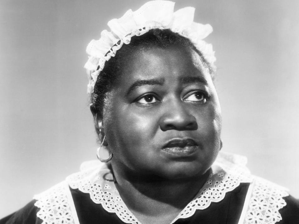 Hattie McDaniel (1895 - 1952) in a maid's uniform, circa 1935.