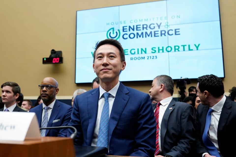 TikTok CEO Shou Zi Chew arrives to testify to a hearing of the House Energy and Commerce Committee on March 23, 2023.