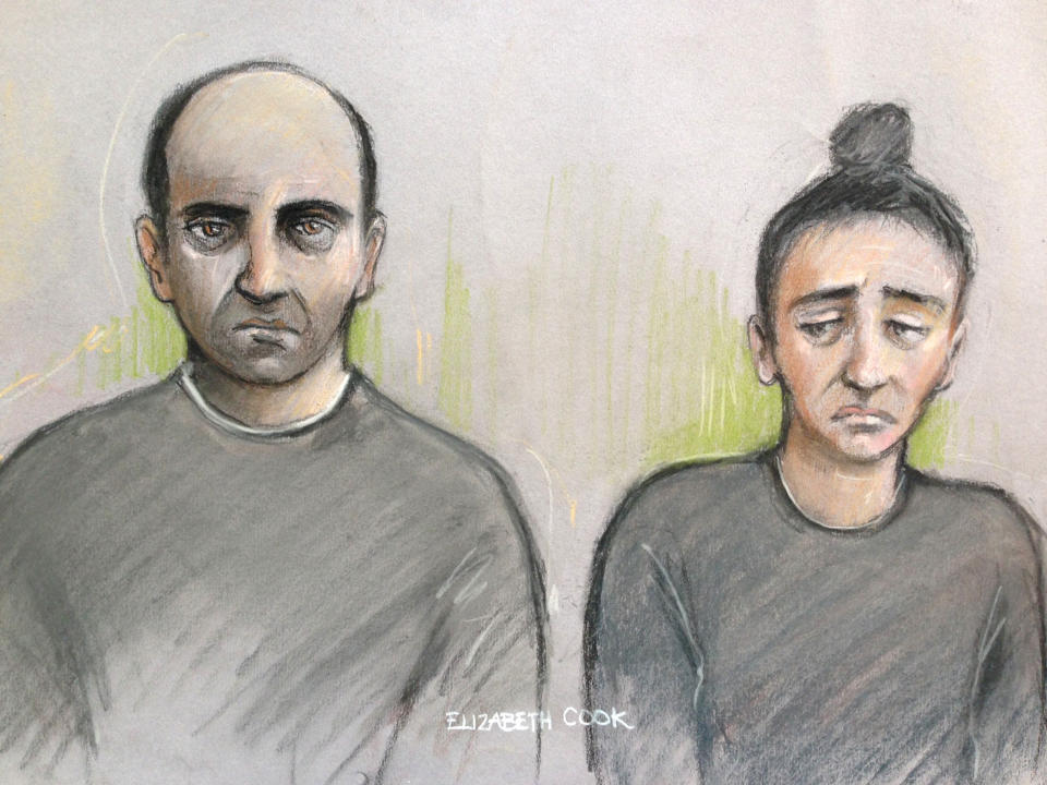 Ouissem Medouni (left) and his partner, Sabrina Kouider, are on trial for murder (Picture: PA)