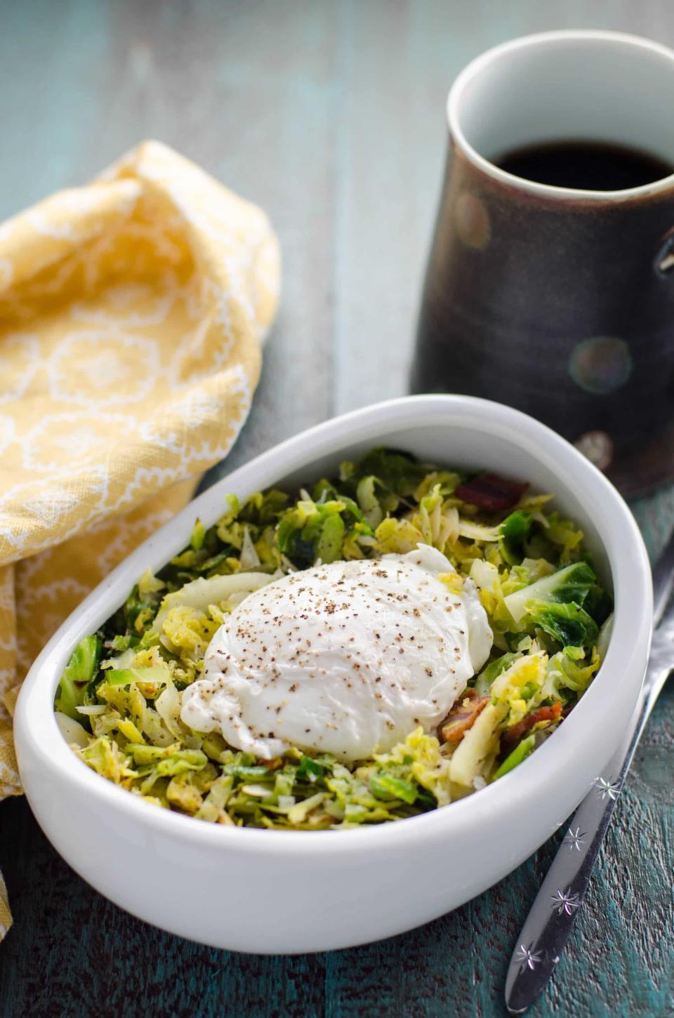 <strong>Get the <a href="https://umamigirl.com/brussels-sprouts-hash-bacon-eggs/" target="_blank">Brussels Sprouts Hash with Bacon and Poached Eggs</a> recipe from Umami Girl</strong>