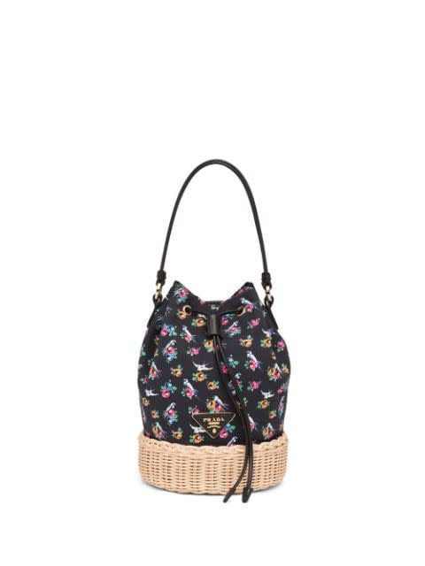 13) Prada Plage wicker bucket bag