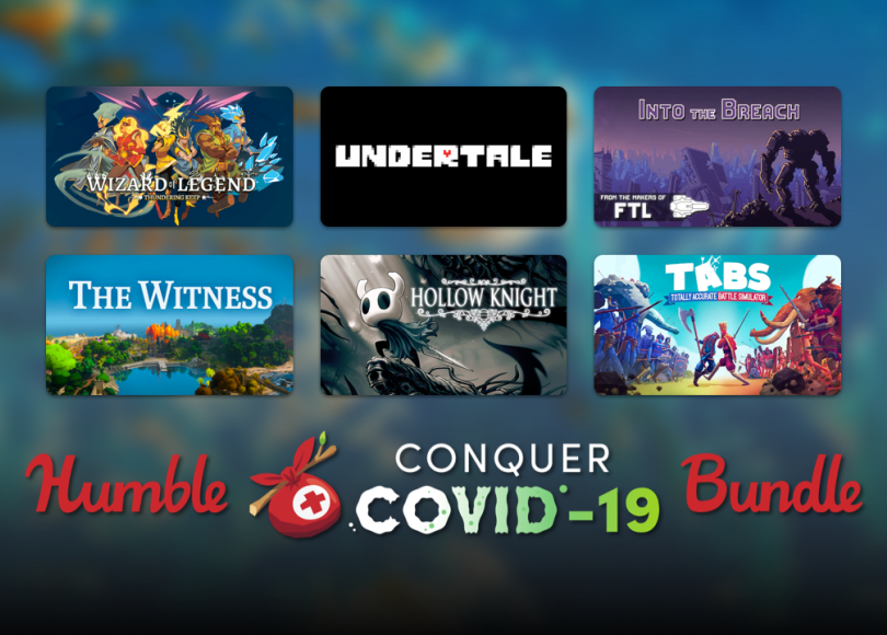 Humble Bundle 推出限時一週的抗疫包，一般同捆包收益部分分給平台和遊戲開發商，Covid-19 抗疫包的收益則全額捐出。（翻攝 Humble Bundle 官網）