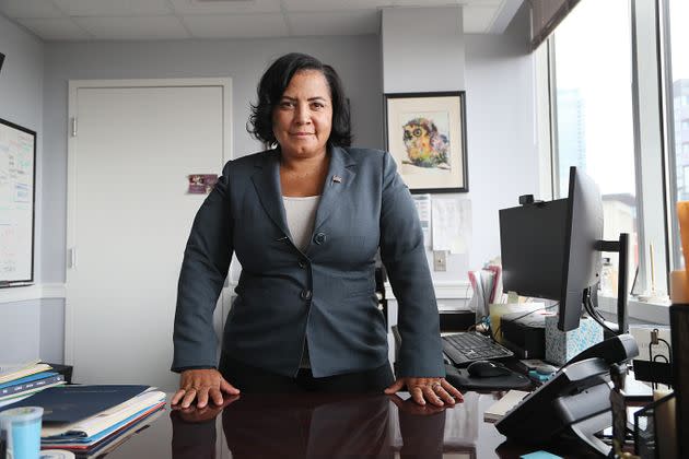 Rachael Rollins is the first woman ― and first Black woman ― to hold her district attorney post. (Photo: Boston Globe via Getty Images)